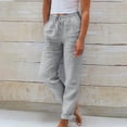 thumbnail image 2 of Timegard Womens Crop Pants Elastic Waisted Tapered Leg Solid Color Summer Lounge 7/8 Trousers with Pockets, 2 of 6