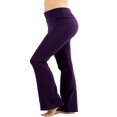 thumbnail image 4 of CHUANK Womens & Plus Stretch Cotton Fold-Over High Waist Bootcut Workout Flared Yoga Pants, 4 of 4