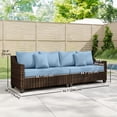 thumbnail image 3 of Outsunny Canapé d'Extérieur 4 Places, Canapé de Patio avec Coussins, Bleu, 3 of 10