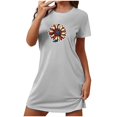 thumbnail image 1 of Birdeem Chemises de Nuit pour Femmes Chemise de Nuit Courte Surdimensionnée pour Femmes Robe Imprimée à Col Rond et Manches Courtes, 1 of 12