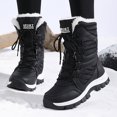 thumbnail image 2 of asddcavvf Bottes d'Hiver pour Femmes, Neige, Semelle Épaisse Antidérapante, Tige à Lacets, Tige Haute, Chaudes et Confortables, 2 of 7