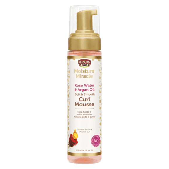 African Pride Moisture Miracle Rose Water & Argan Oil Curl Mousse - 8.5oz