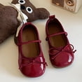 thumbnail image 2 of MIASHUI Ballerines Plates pour Tout-Petites Filles, Mary Janes pour Enfants, Chaussures de Robe d'Uniforme Scolaire, Rouge, 4,5-5 Ans, 2 of 8