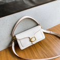 thumbnail image 5 of Leather D-Seam Cushion Tabby Shoulder Bag WHITE, 5 of 5