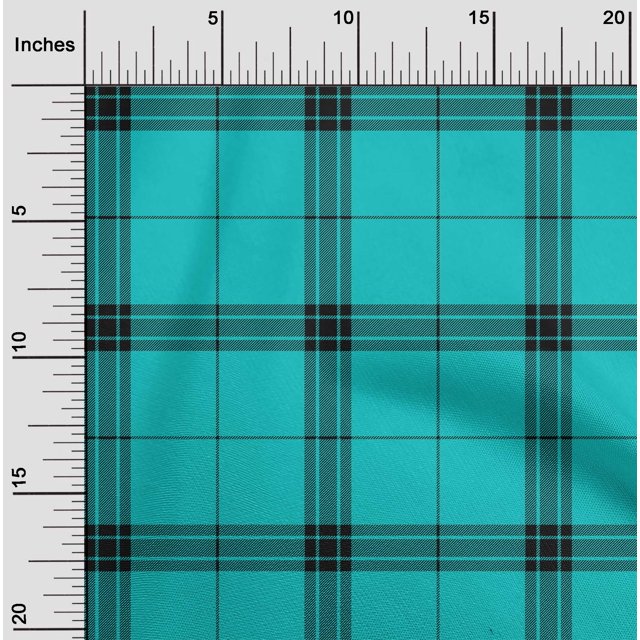 oneOone Polyester Lycra Fabric Tartan Check Print Sewing Fabric BTY 56 Inch Wide