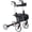 Black, variant on HOMCOM Folding Rollator Walker with Large Seat, Backrest, Baf, Red