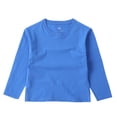 thumbnail image 1 of ZACPNCV T-Shirts à Manches Longues pour Filles, Col Rond pour Enfants, Hauts d'Automne et d'Hiver, T-Shirts Basiques, Bleu, 3-4 Ans, 1 of 4