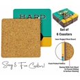 thumbnail image 4 of Inkdotpot Set of 6 Drink Coasters Easy Clean 4-inch SquareCoastersCork Base-Reusable- Motivational Quotes, 4 of 8