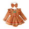 thumbnail image 1 of Winter Girls Long Sleeve Bodysuit Outfit With Headband Soft Knit Romper Jumpsuit For Baby Toddler Solid Leotards Girls Dance Baby Items with Owls Baby Light Color Leotard Baby Short Sleeve Body Suit, 1 of 9