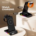 thumbnail image 3 of Wireless Charging Station Mobile Phone Watch Headphone Charger With Alarm Clock, 3 of 6