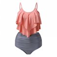 thumbnail image 2 of Pisexur Swimsuits for Women Two Piece Bathing Suits Ruffled Flounce Top with High Waisted Bottom Bikini Set, 2 of 3