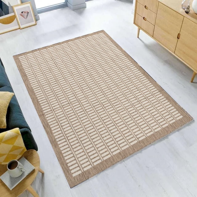 Cabana Indoor Outdoor Sand Rectangles Rug 8'X10'