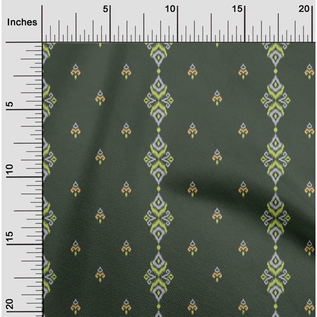 oneOone Tissu Polyester Lycra Rayé & Tourbillon Tissu Imprimé Ikat au Mètre 56 Pouces de Large