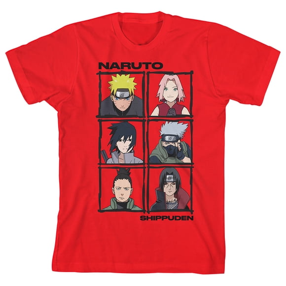 Naruto Shippuden Personnages d'Anime Garçons Jeunes T-Shirt Graphique Rouge-TG