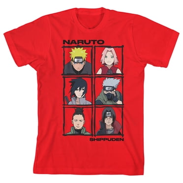 Naruto Shippuden Personnages d'Anime Garçons Jeunes T-Shirt Graphique Rouge-Moyen