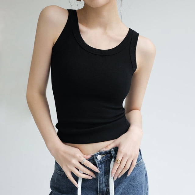 Women's Tanks & - Seamless Ribbed Camisole with Built-In Bra Support for Daily Layering and Casual Wear Soft Comfort Stretch Tank Top for All Seasons