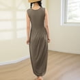thumbnail image 4 of Tqcoqu Women's Round Neck Solid Color With Chest Cushion Loose And Comfortable Plus Size Home Skirt, 4 of 7