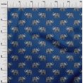 thumbnail image 2 of oneOone Organic Cotton Poplin Twill Fabric Elephant Block Printed Craft Fabric BTY 42 Inch Wide, 2 of 4