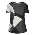 thumbnail image 4 of Diufon Hauts pour Femmes Grande Taille Printemps Été Manches Courtes Col Rond Chandails à Enfiler Chemises Décontractées Imprimées Blouses Amples, 4 of 6