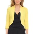 thumbnail image 1 of Women Shrug Open Front Bolero Cardigan Short Sleeve Cropped Sweater Jacket Plus Size, 1 of 7