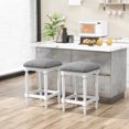 thumbnail image 4 of Gymax 4PCS Upholstered 3-Height Bar Stool Versatile Kitchen Dining Stool, 4 of 10