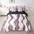 thumbnail image 2 of Erosebridal Modern Abstract Bedding Sets Full Size, Stripes Wave Comforter Sets with Sheets, Chic Geometric Reversible Bed Sheets Set, Breathable Room Decoration, 7pcs, 2 of 6