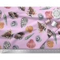 thumbnail image 2 of Soimoi polyester Crepe Fabric Colorful Shells Ocean Print Fabric by the Yard 52 Inch Wide, 2 of 3