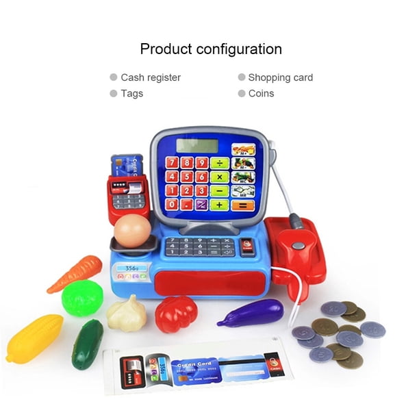 Caisse Enregistreuse Jouet De Jeu De Rôle - Ensemble De Caissier De Simulation D'achat Avec Son Caisse Enregistreuse Jouet De Jeu De Rôle - Ensemble De Caissier De Simulation D'achat Avec Son