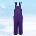 thumbnail image 2 of TIEVOSA Children's Ski Snow Pants Warm Overalls Snowboard Winter Pants（Purple）, 2 of 3