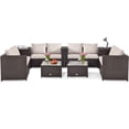 thumbnail image 2 of Costway 8PCS Outdoor Patio Rattan Furniture Set Cushioned Loveseat Storage Table, 2 of 10