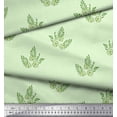 thumbnail image 3 of Soimoi Silk Fabric Leaves & Floral Block Printed Fabric 1 Yard 42 Inch Wide, 3 of 3