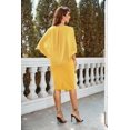 thumbnail image 4 of Hanna Nikole Robe à Manches Cape en Mousseline pour Femme, Grande Taille, Flatteuse, à Volants, avec Strass, Robe Crayon, 4 of 8