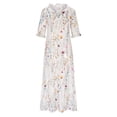 thumbnail image 4 of EQWLJWE Robe pour Femmes Liquidation Mode Robe Décontractée pour Femmes Printemps et Été Col en V Manches Trois-Quarts Robe Imprimée Robes pour Femmes Grande Taille, 4 of 6