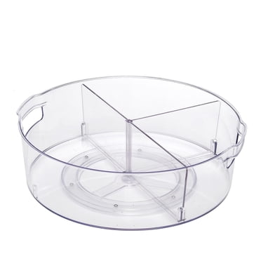 Mainstays Turntable with Removable Dividers – Cabinet Organizer for Pantry, Spice, or Fridge Storage