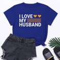 thumbnail image 2 of Penkiiy T-Shirt Femme J'aime Mon Mari Mignon Relation Mariée TP Bleu, 2 of 6