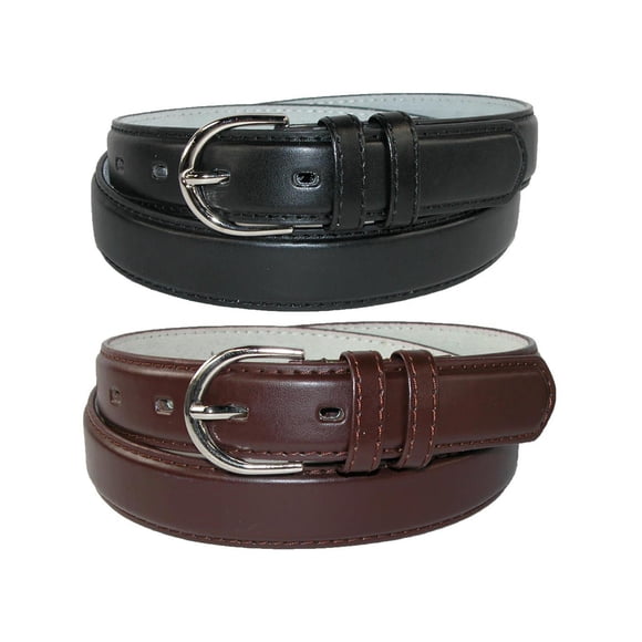 CTM® Leather 1 1/8 Inch Dress Belt (Pack of 2 Colors) (Women's)