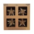 thumbnail image 1 of Holiday Time 4PK Glitter Gold Starburst Ornament, 1 of 4
