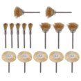 thumbnail image 1 of 15Pcs Brass Wire Wheels Metal Grinding Rotary Tool T Shape Pen Shape Bowl Shape Brushes, 1 of 14