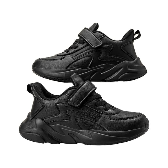 Splozh Little Boys Running Shoes Childrens Sneakers Boys Shoes Childrens Leather Sneakers Middle and Large Childrens Boys Soft Soled Shoes Black,8-9 Years