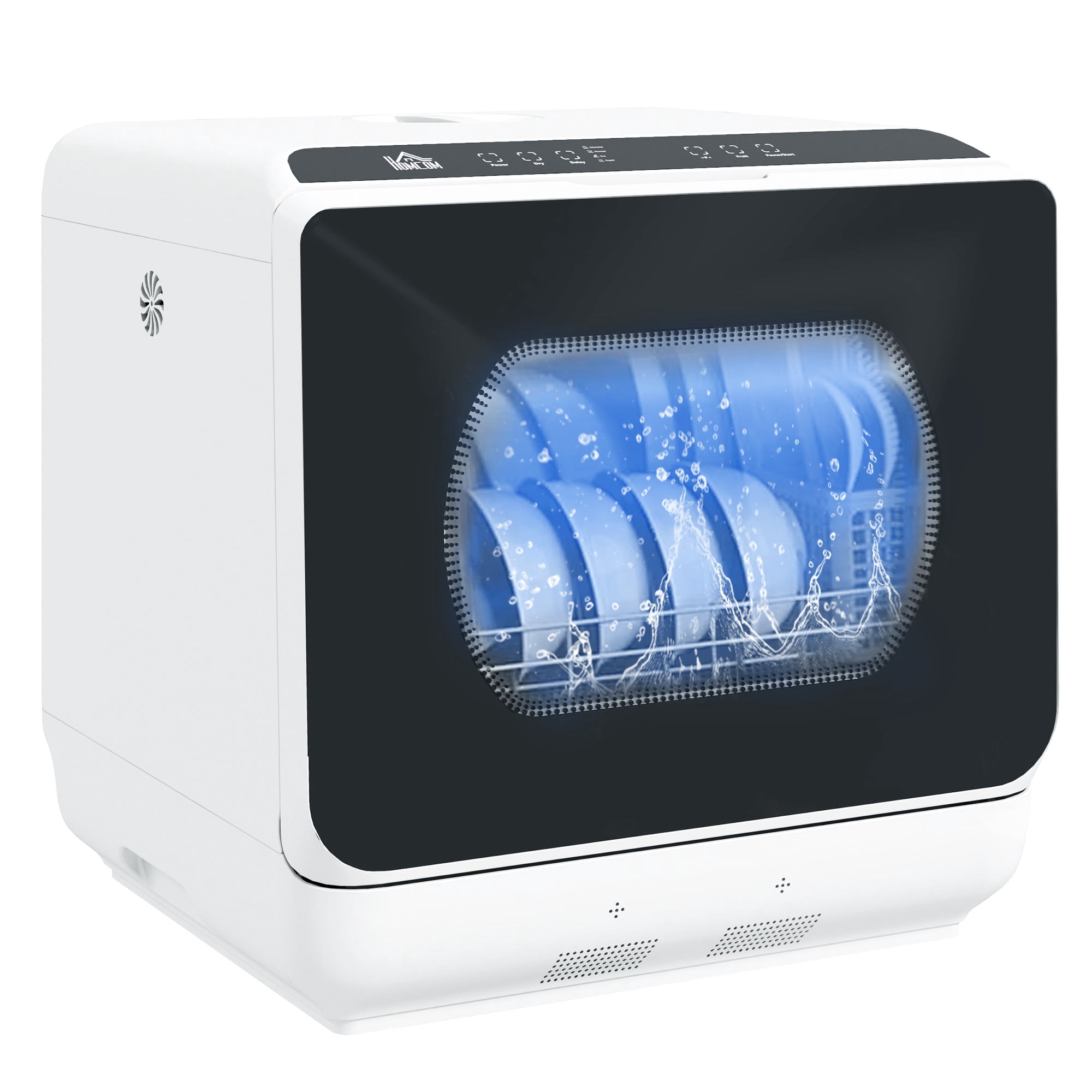 HOMCOM Lave-vaisselle de comptoir, lave-vaisselle portable avec 5 programmes de lavage