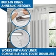 thumbnail image 1 of Mainstays Nolan Easy Hang Fabric Shower Curtain with View and Built-in Rings, 70” x 74”, White, 1 of 9