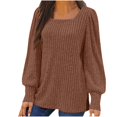 thumbnail image 1 of Penkiiy Chemises à Manches Longues pour Femmes Tunique Col Rond Décontractée Légère Mode Automne Pulls Vêtements 2025 4TG Kaki, 1 of 4