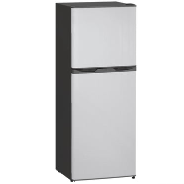 HOMCOM Mini Fridge with Freezer 4.6 Cu.Ft 2 Door Small Refrigerator Silver