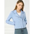 thumbnail image 2 of INSPIRE CHIC Veste de Moto Biker Zippée à Manches Longues en Faux Suède pour Juniors, 2 of 6
