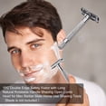 thumbnail image 4 of Amdohai 1PC Double Edge Safety Razor with Long Natural Rotatable Handle Shaving Razor Alloy Scalloped Bar Double Edge Safety Razor Shaving Open Comb Head for Men Barber Male Home Use Shaving Tools, 4 of 6
