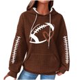 thumbnail image 1 of Rbaofujie Chandails à Capuchon pour Enfants Femmes Décontracté Manches Longues Col Rond Chandails pour Dames Hauts Blouse Chandail à Capuchon Uni Brun Chandail à Col Rond pour Femmes, 1 of 4