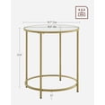 thumbnail image 5 of VASAGLE Round Side Table, Glass End Table with Steel Frame, Small Coffee Accent Table, Golden and Transparent, 5 of 5