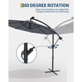 thumbnail image 4 of IdealHouse Parasol de Patio de 10 Pi avec Lumières, Parasol Déporté d'Extérieur à 8 Baleines avec Rotation à 360° et Réglage d'Inclinaison, Parasols d'Extérieur avec Protection UV pour Cour Arrière, Pelouse, Jardin, Piscine, Terrasse, 4 of 7