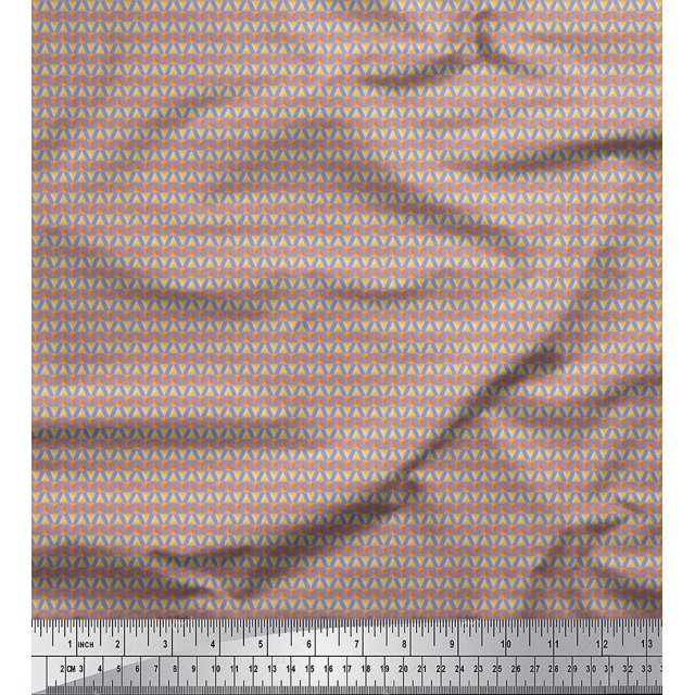 Soimoi Satin Silk Fabric Triangle Shirting Printed Fabric 1 Yard 42 Inch Wide