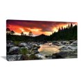 thumbnail image 1 of Tableau mural très large Design Art Bord Paysage Rivière des rocheuses au couchée de soleil, 1 of 2